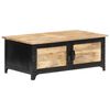 vidaXL Coffee Table Black and Brown Solid Mango Wood Medium Rectangular