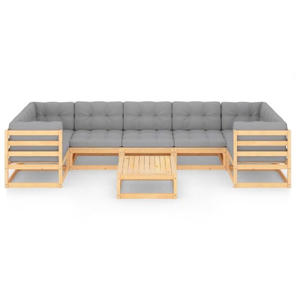 vidaXL Garden Lounge Set Natural wood Solid pinewood Large Modular