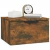 vidaXL Wall-mounted Bedside Cabinet Set of 2 Smoked oak Engineered wood