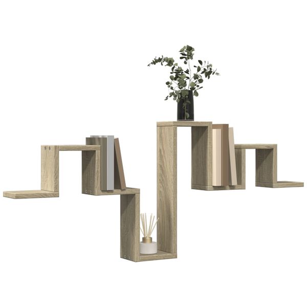 vidaXL Wall Shelf Sonoma Oak 41.1"x3.9"x16.9" Engineered Wood