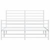 vidaXL Bed Frame White Powder-Coated Steel Full Bed Frame Rectangular