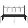 vidaXL Bed Frame Black Powder-Coated Steel Double Modern Bed Frame