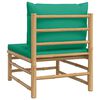 vidaXL Garden Middle Sofa Green, Natural Bamboo