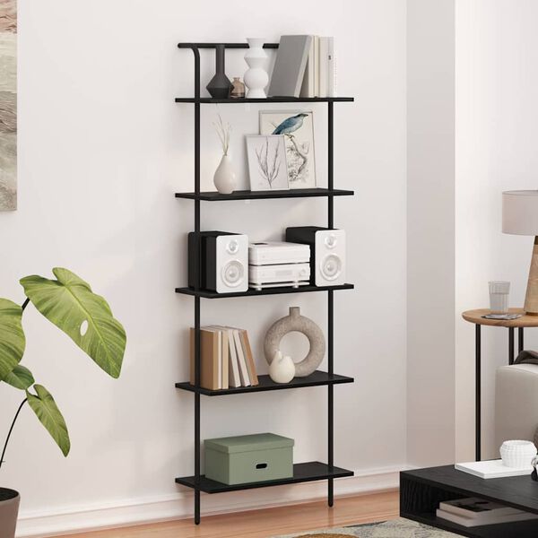 vidaXL Bookshelf Black oak 60 x 24 x 168 cm Engineered wood