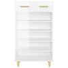vidaXL Shoe Cabinet High gloss white Engineered wood Tall Shoe Cabinet