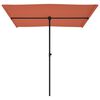 vidaXL Garden Parasol Terracotta Polyester, Aluminum Medium