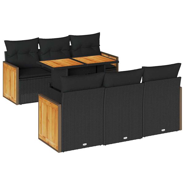 vidaXL Garden Sofa Set Black