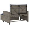 vidaXL Patio Sofa Grey and Navy Blue PE rattan and powder-coated steel