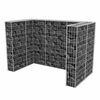 vidaXL Gabion Double Wheelie Bin Surround Steel 70.9"x39.4"x47.2"
