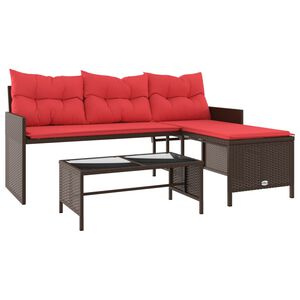 vidaXL Garden Sofa Brown and Red