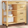 vidaXL Kitchen Trolley MONZA 33.1"x15.7"x34.8" Solid Wood Pine