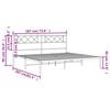 vidaXL Metal Bed Frame Black Powder-Coated Steel Super King