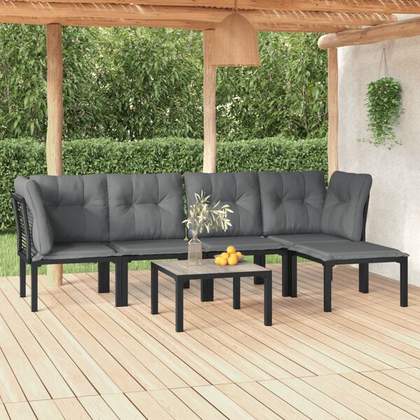 vidaXL Garden Lounge Set Black and Grey
