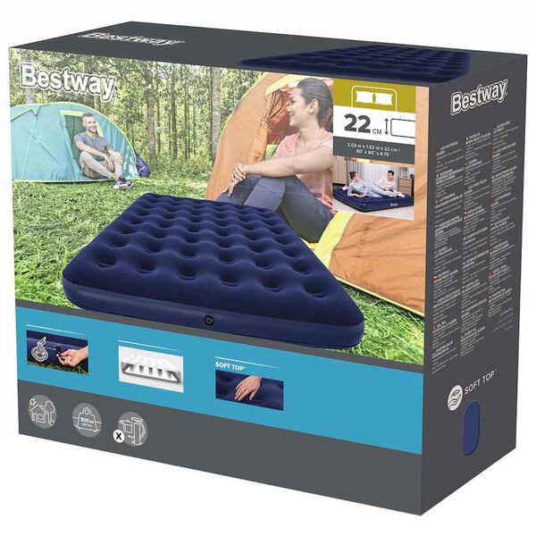 Best Way Airbed Blue 79.9" x 59.8" x 8.7" Plastic