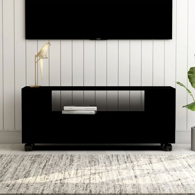 vidaXL TV Cabinet Black 47.2"x13.8"x16.9" Engineered Wood