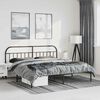 vidaXL Bed Frame Black Powder-Coated Steel Double Bed Frame