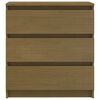 vidaXL Bedside Cabinet Honey brown Solid Pinewood 23.6x14.2x25.2 in