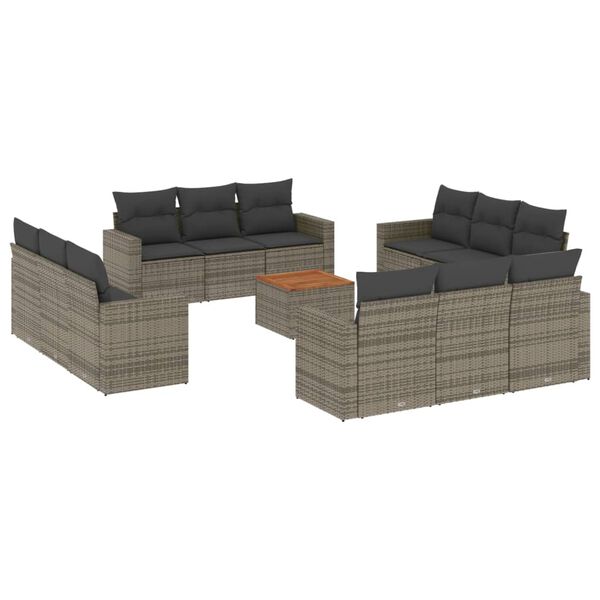 vidaXL Garden Sofa Set Gray