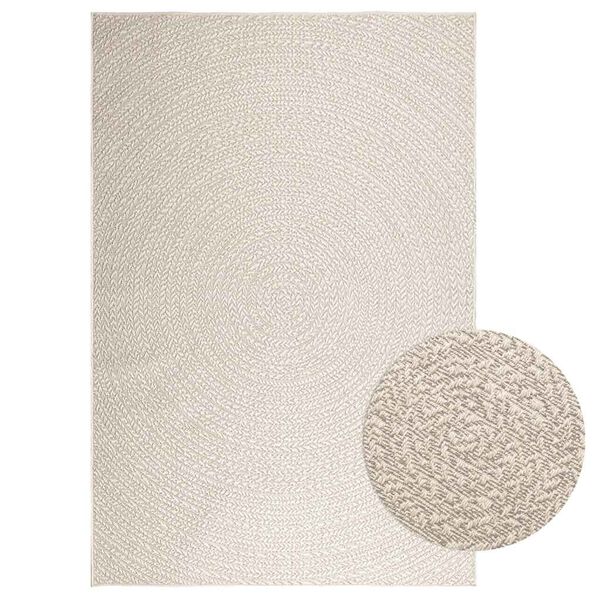 vidaXL Rug Cream Polypropylene 63x90.6 in UV-resistant materials Rug