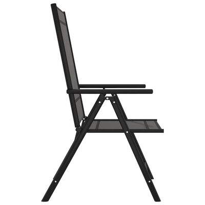vidaXL Folding Patio Chairs 6 pcs Textilene Black