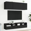 vidaXL TV Wall Unit Black Engineered wood