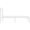vidaXL Metal Bed Frame White Powder-coated steel Small Single