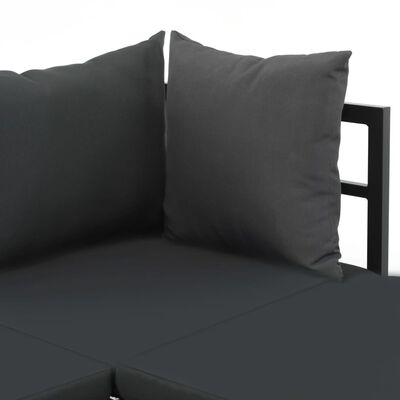 vidaXL 2 Piece Patio Corner Sofa Set with Cushions Aluminum WPC