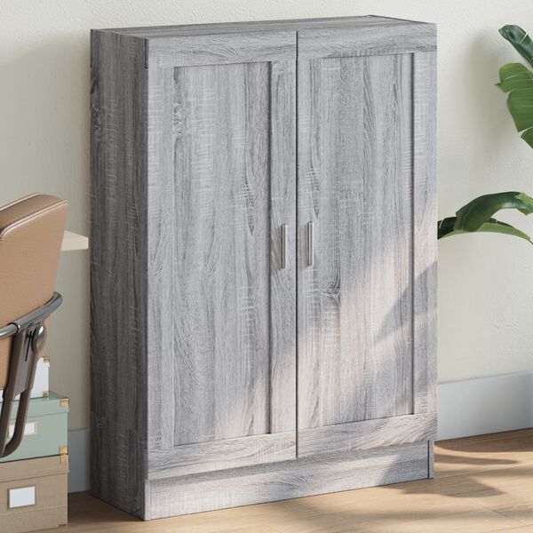 vidaXL Book Cabinet Grey Sonoma Engineered Wood Medium Book Cabinet