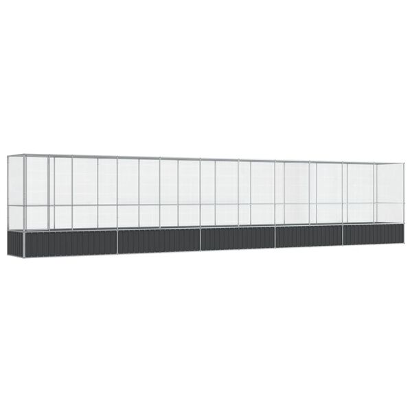 vidaXL Aviary with Extension Silver 410.4"x42.1"x83.5" Steel