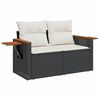 vidaXL Garden Sofa Set Black, Cream White