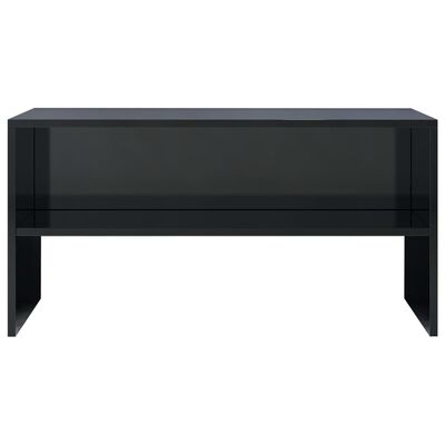 vidaXL TV Cabinet High Gloss Black 31.5"x15.7"x15.7" Engineered Wood