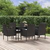 vidaXL Garden Dining Set Table: Black, Cushions: Cream White