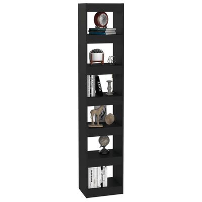 vidaXL Book Cabinet/Room Divider Black 15.7"x11.8"x78"