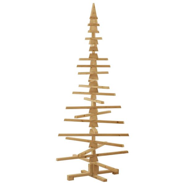 vidaXL Wooden Christmas Tree with Stand Brown 70.87 in Solid pine wood
