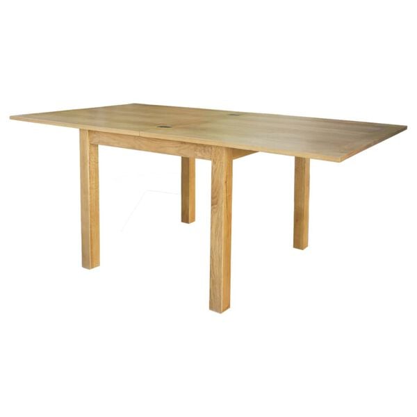 vidaXL Extendable Table Oak Solid Oak, MDF veneer, Plywood Medium