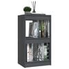 vidaXL Book Cabinet Grey Solid Pinewood Medium Book Cabinet