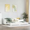 vidaXL Day Bed White Solid Pine Wood Single Daybed, Double when extended