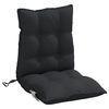 vidaXL Lowback Chair Cushion Set of 4 Black Oxford Fabric