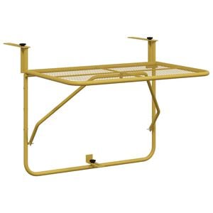 vidaXL Balcony Table Gold Steel with e-coating finish Compact Foldable