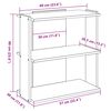 vidaXL Bookcase Black Engineered Wood 3-Tier Bookcase Rectangular