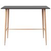 vidaXL Bar Table Black MDF, Metal Durable Bar Table Rectangular