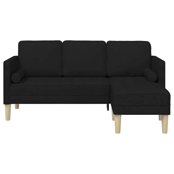 vidaXL Sofa Set with Cushion Black 68.11 x 51.57 x 26.38 in Polyester