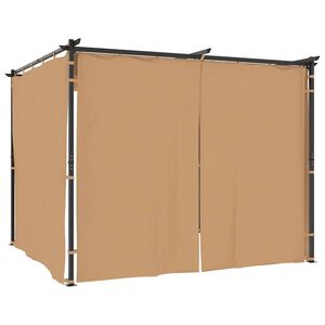 vidaXL Gazebo with Curtains 9.8x9.8' Taupe Steel