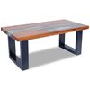 vidaXL Coffee Table Multicolour Solid teak and mango wood with clear resin