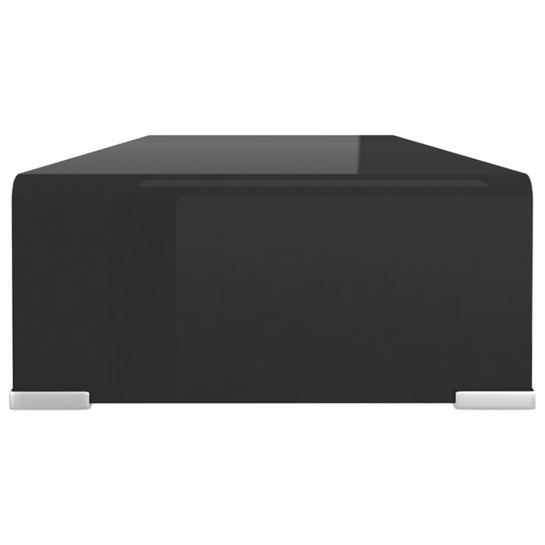 vidaXL TV Stand Black Tempered Glass Medium Modern TV Stand