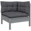 vidaXL Garden Lounge Set Grey Solid pinewood Medium Modular