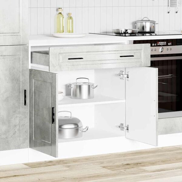 vidaXL Kitchen Base Cabinet Concrete Gray Engineered Wood