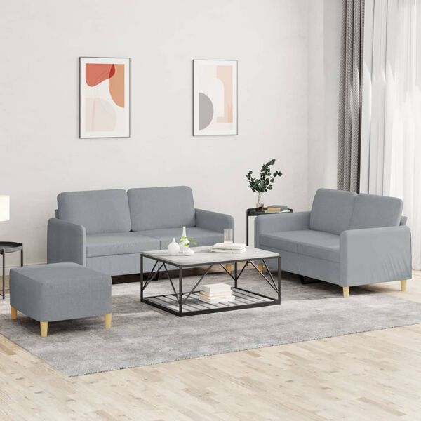 vidaXL Sofa Set Light Gray
