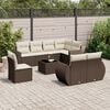 vidaXL Garden Sofa Set Brown, Cream White
