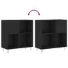vidaXL Record Cabinet Black Engineered wood, Iron 33.3x15.0x35.0 in